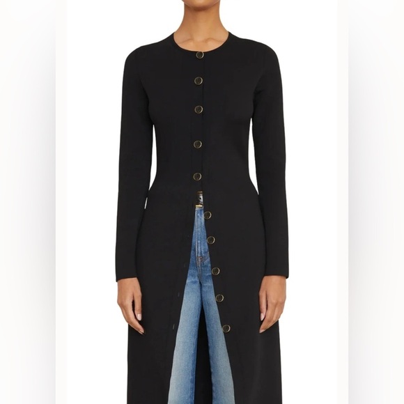 BRANDON MAXWELL The Emm Jersey Cardigan Midi Dress in Black Size XS $2795 NWT - Picture 3 of 14